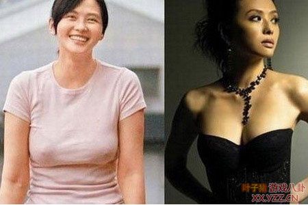 娱圈女星胸部大小伸缩似皮球
