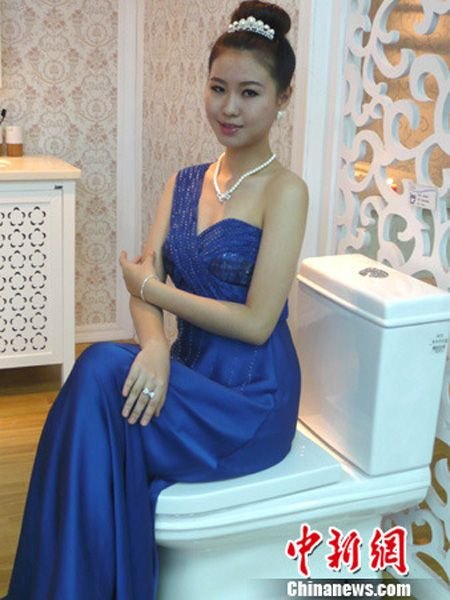 百万金马桶亮相海口世界厕所展览（图）